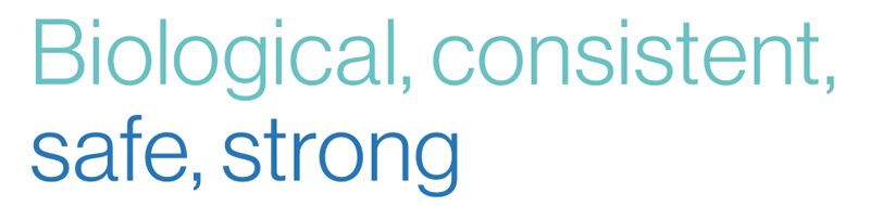 Biológico, consistente, seguro, fuerte